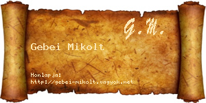 Gebei Mikolt névjegykártya